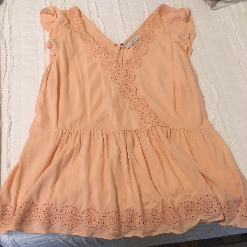 Peach empire waist blouse